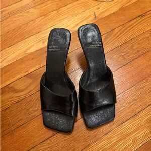 Jeffrey Campbell Black Patent Heeled Sandals